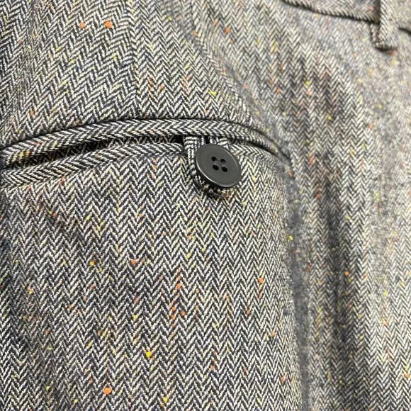 Talbots Raleigh Size 14 Confetti Herringbone Lined Dress Pants Wide Leg Pockets - Picture 5 of 8